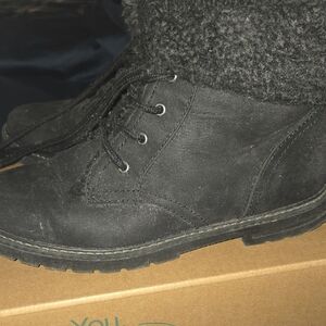 Sonoma Charcoal Lace-Up Boots for Women